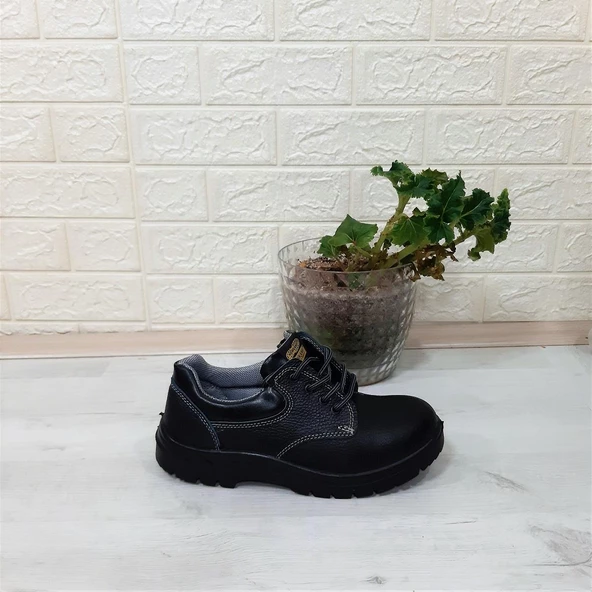 Newkamp Siyah Çelik Burun Bağacaklı Hakiki Deri İş Güvenlik Ayakkabı - 3