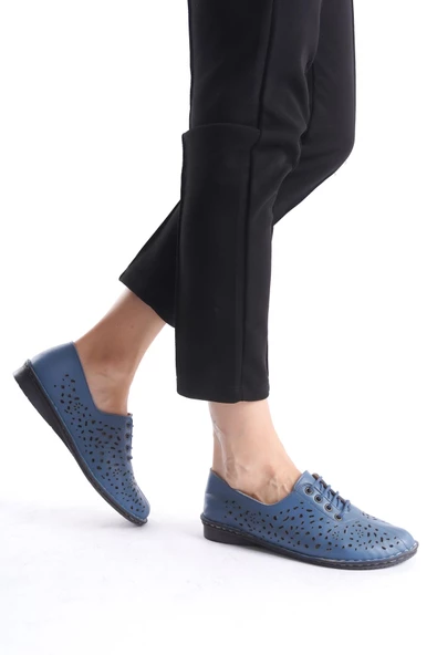 Kadın Hakiki Deri Günlük Babet Yuvarlak Burun Düz Taban Rahat Ayakkabı - Resim 7