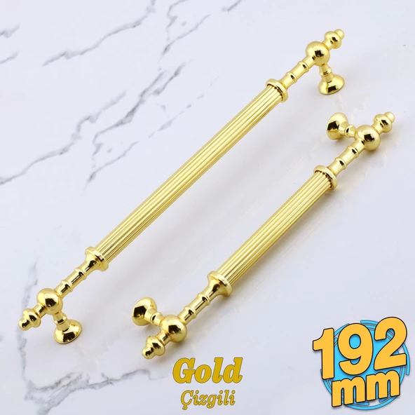 Kader Gold Metal Kulp 192 mm- 19.2 cm Mobilya Çekmece Mutfak Dolabı Dolap Kulpları Kulbu Kulpu Altın