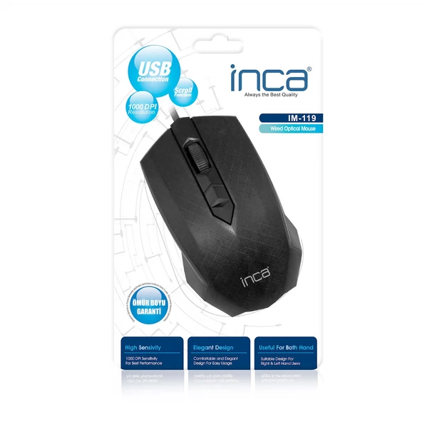 INCA IM-119 OPTIK MOUSE USB SIYAH
