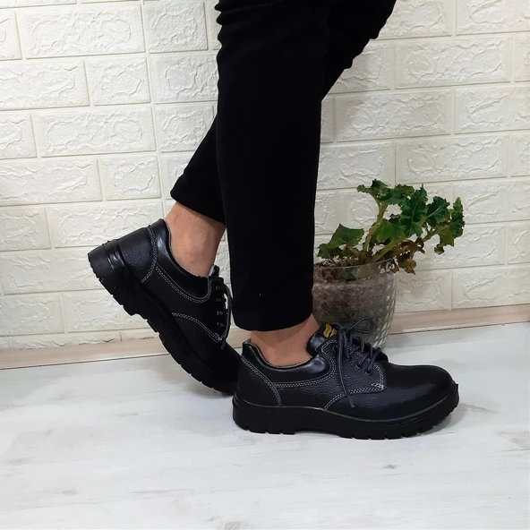Newkamp Siyah Pls Bağacaklı Hakiki Deri İş Güvenlik Ayakkabı - 10
