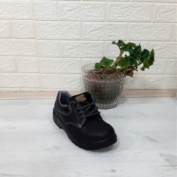 Newkamp Siyah Çelik Burun Bağacaklı Hakiki Deri İş Güvenlik Ayakkabı - 2