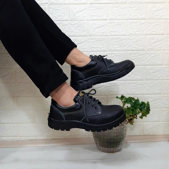 Newkamp Siyah Çelik Burun Bağacaklı Hakiki Deri İş Güvenlik Ayakkabı - 8