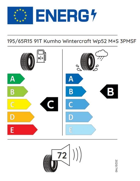 195/65R15 91T WINTERCRAFT WP52 KUMHO - 2