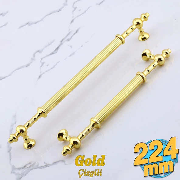 Kader Gold Metal Kulp 224 mm- 22.4 cm Mobilya Çekmece Mutfak Dolabı Dolap Kulpları Kulbu Kulpu Altın