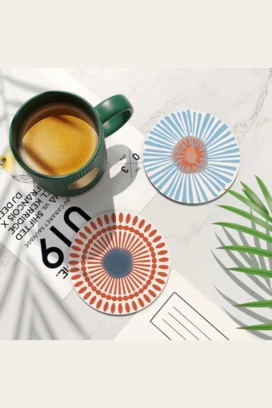 Valerine Life Yıkanabilir Kaymaz Ofis Çay ve Kahve Fincan Bardak Altlığı 10x10cm 6 Adet Model No.503 ürün görseli