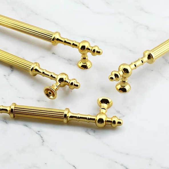 Kader Gold Metal Kulp 256 mm- 25.6 cm Mobilya Çekmece Mutfak Dolabı Dolap Kulpları Kulbu Kulpu Altın - 5