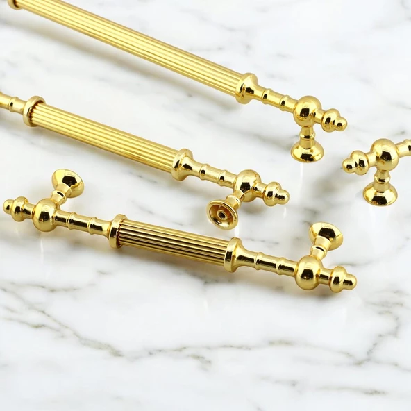 Kader Gold Metal Kulp 256 mm- 25.6 cm Mobilya Çekmece Mutfak Dolabı Dolap Kulpları Kulbu Kulpu Altın - 6