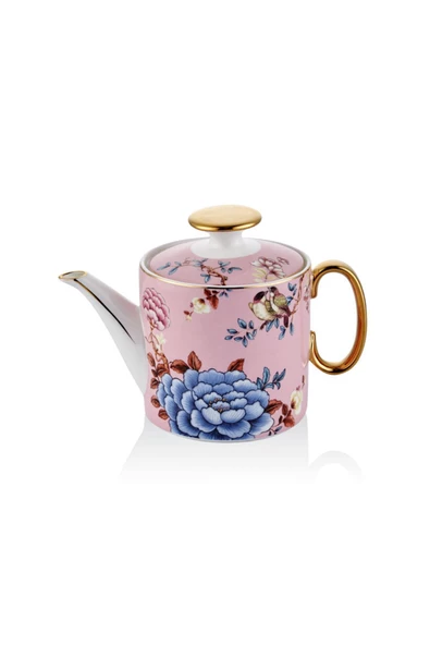 Floral Pink Porselen Demlik Teapot Çaydanlık