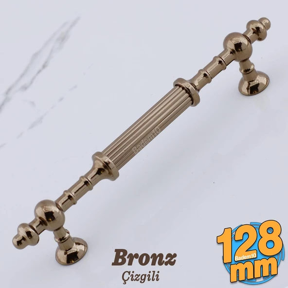 Kader Bronz Metal Kulp 128 mm- 12.8 cm Mobilya Çekmece Mutfak Dolabı Dolap Kulpları Kulbu Kulpu