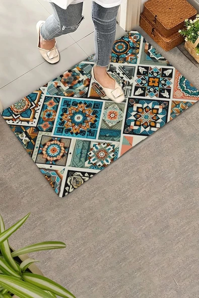 Valerine Life Mozaik Desenli Hoş Geldiniz Kapı Önü Paspası 45x70cm - Resim 2