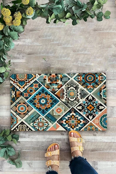 Valerine Life Mozaik Desenli Hoş Geldiniz Kapı Önü Paspası 45x70cm ürün görseli
