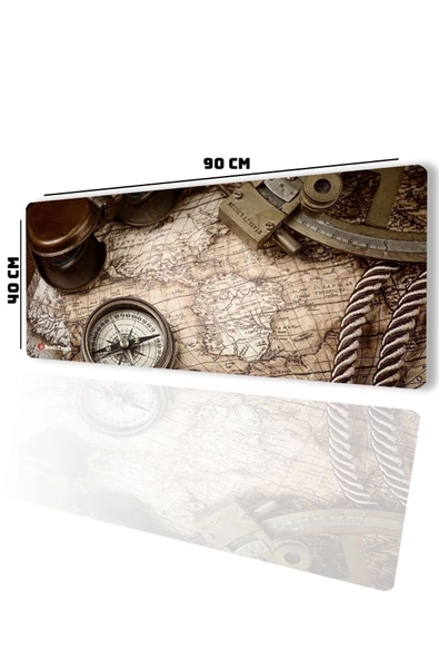 SonicTouch UltraGrand Gezginci Kaşif Gamer Oyuncu Xxl Kahverengi Klavye Mouse Pad 40x90Cm - 2