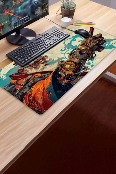 SonicTouch UltraGrand Cyberpunk Kaptan Xxl Klavye Mouse Pad 40x90Cm - 3