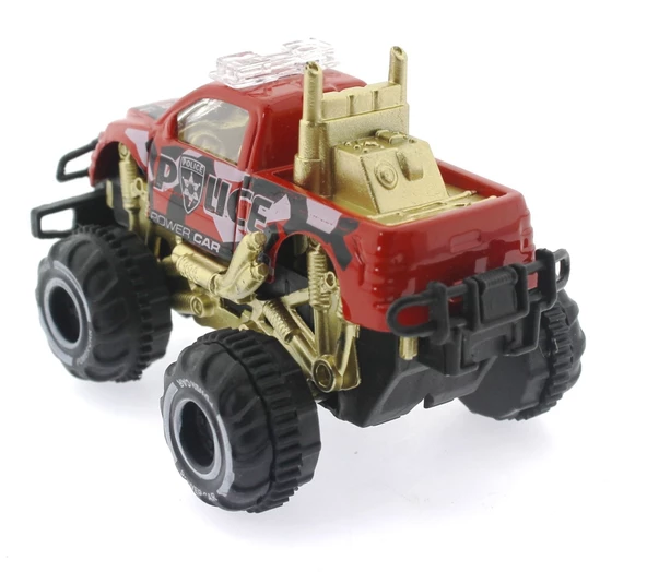 Çek Bırak Mini Off Road Kırmızı Polis Aracı - 3