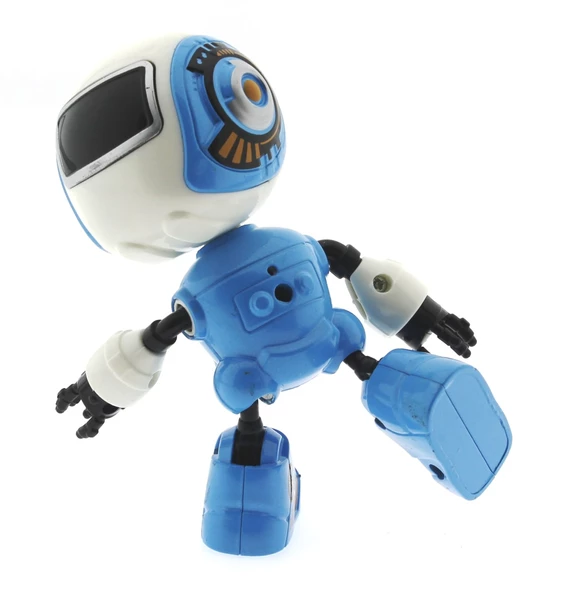 Dekoratif Sesli Işıklı Mini Sevimli Mavi Robot - 3