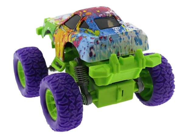 Die Cast Batik Desenli Mor Teker Araba - Resim 4