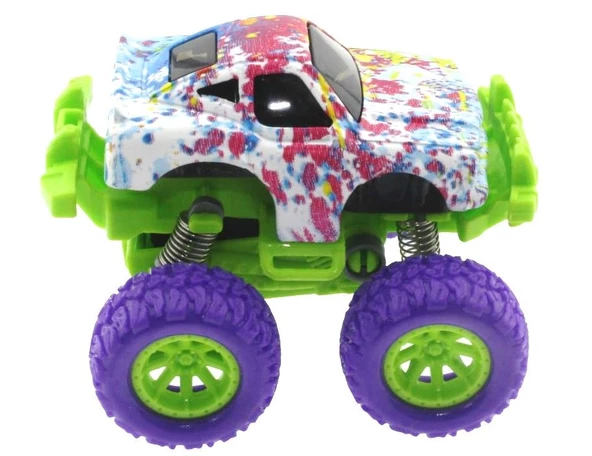 Die Cast Batik Desenli Mor Teker Araba - Resim 3