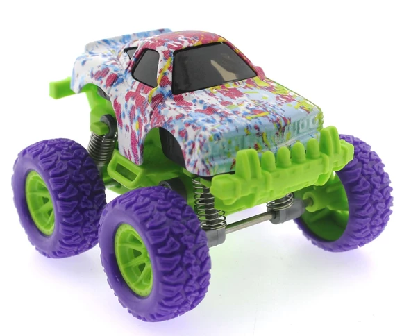 Die Cast Batik Desenli Mor Teker Araba - Resim 5