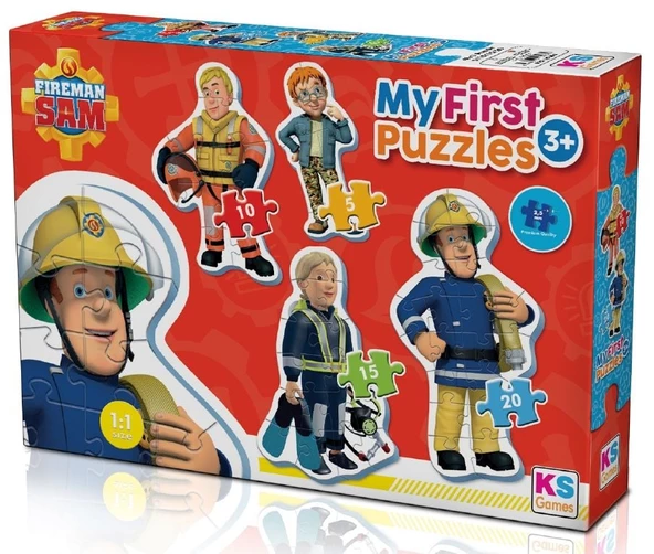 KS Baby Puzzle Fireman Sam My First Puzzle 4 in 1 Çerçevesiz