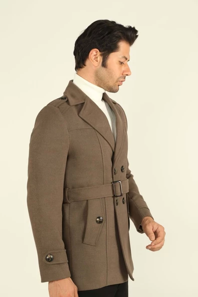 Brango Erkek Giyim Kaşe Kaban 71144 Deve Tüyü - 7