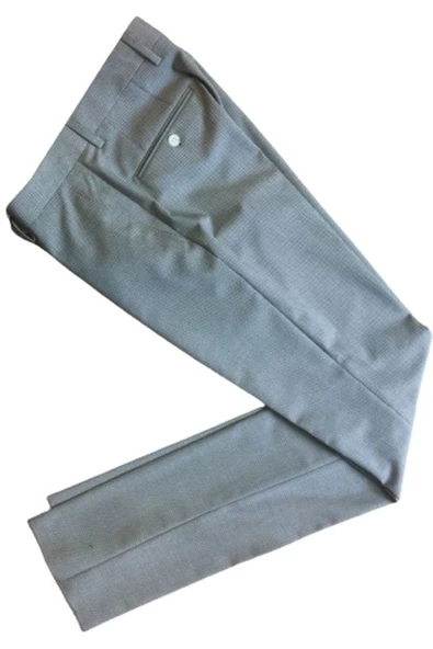 Tuba Erkek Slimfit Kumaş Pantolon Açık Gri