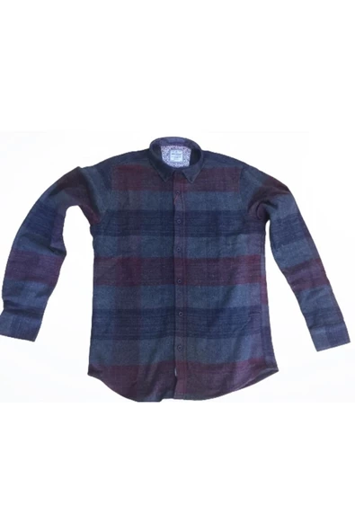 bigness Erkek Klasik Oduncu Gömlek Bordo Melanjlı - 4