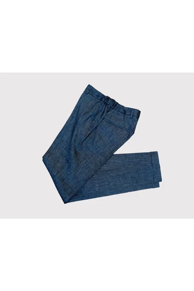 Tuba  Keten Yan Cepli Slim Fit Lastikli Pantolon - 3