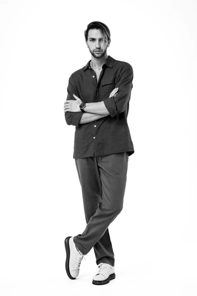 Qwerty Erkek Uzun Kol Katlamalı Keten Gömlek - 2