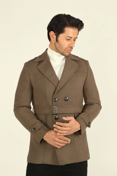 Brango Erkek Giyim Kaşe Kaban 71144 Deve Tüyü - 5