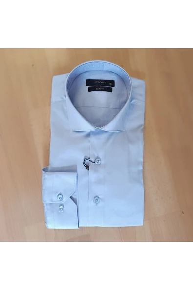 Tuba ERKEK SATEN DÜZ SLİMFİT GÖMLEK