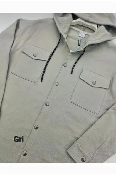 Qwerty KAPŞONLU ÇIT-ÇITLI KAPAKLI ÇİFT CEPLİ SPORT HIRKA