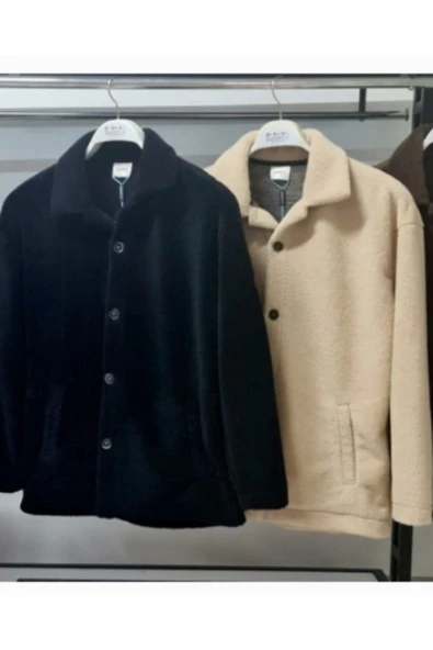 Qwerty QVERSIZE DÜĞMELİ PELUŞ HIRKA - 5