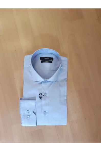 Tuba ERKEK SATEN DÜZ SLİMFİT GÖMLEK - 2