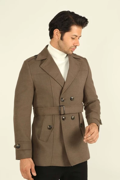 Brango Erkek Giyim Kaşe Kaban 71144 Deve Tüyü - 6