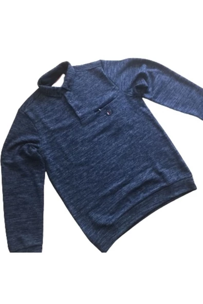 Qwerty Sweat Polo Yaka Filota Cepli Açık Lacivert - 3