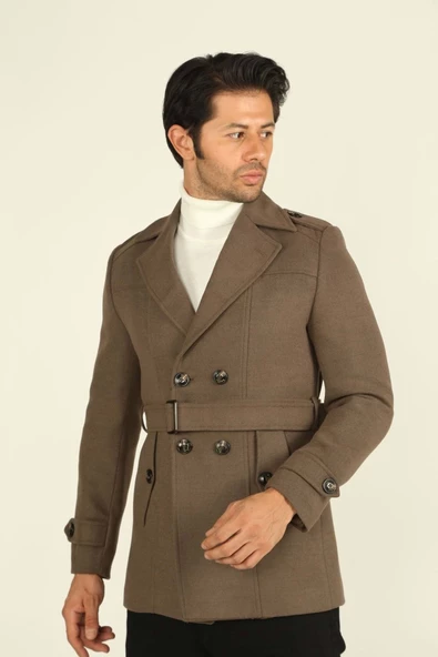 Brango Erkek Giyim Kaşe Kaban 71144 Deve Tüyü