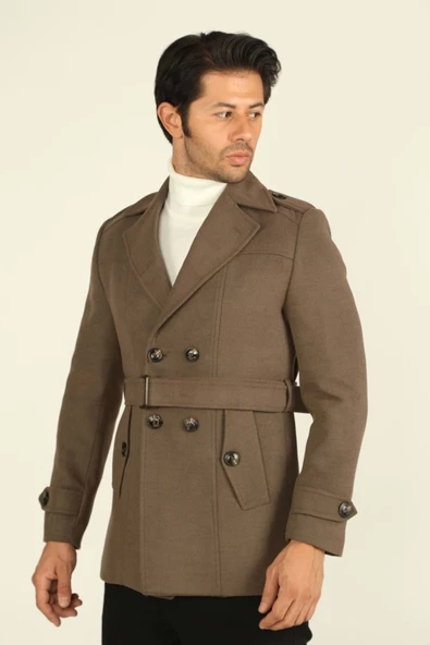 Brango Erkek Giyim Kaşe Kaban 71144 Deve Tüyü - 4