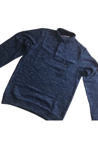 Qwerty Sweat Polo Yaka Filota Cepli Açık Lacivert - 2