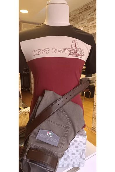 Qwerty BİSİKLET YAKALI PARÇALI DESENLİ T-SHİRT - 7