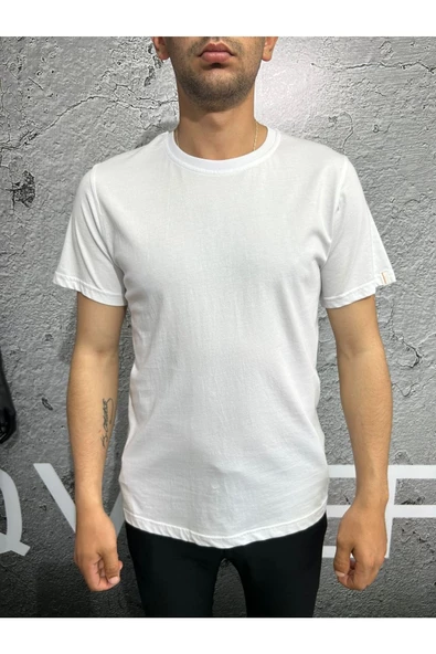 Qwerty  T-shirt Basic Bisiklet Yakalı - 5