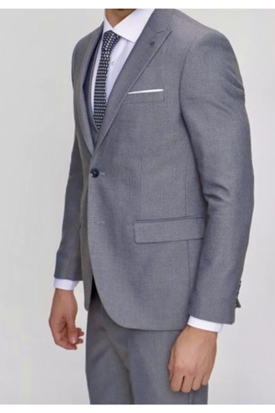 Tuba Erkek Classic Takım Elbise Gri - 2
