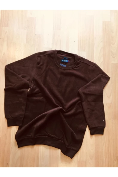 Qwerty  Erkek Sıfır Yaka Kadife Kumaş Sweatshirt - 2