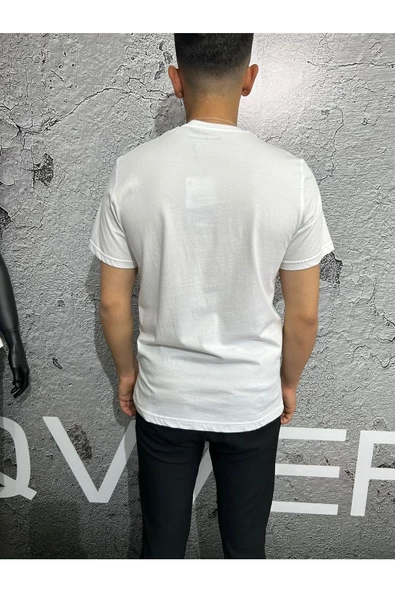 Qwerty  T-shirt Basic Bisiklet Yakalı - 4