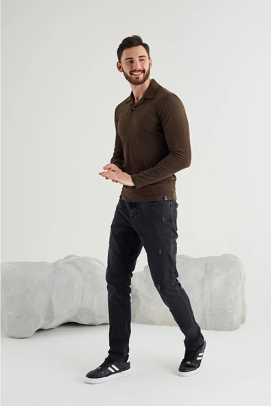 Qwerty Erkek Gömlek Yaka Kısa Kollu T-shirt