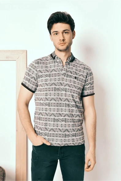 Brango DÜĞMELİ POLO YAKA DESENLİ T-SHİRT - 2