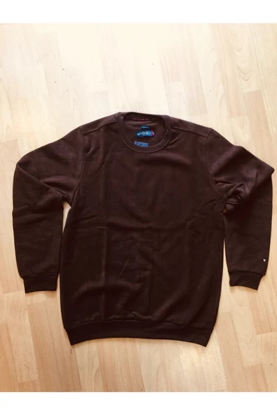 Qwerty  Erkek Sıfır Yaka Kadife Kumaş Sweatshirt