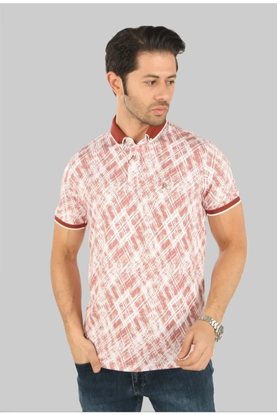 Brango DÜĞMELİ POLO YAKA DESENLİ T-SHİRT - 3