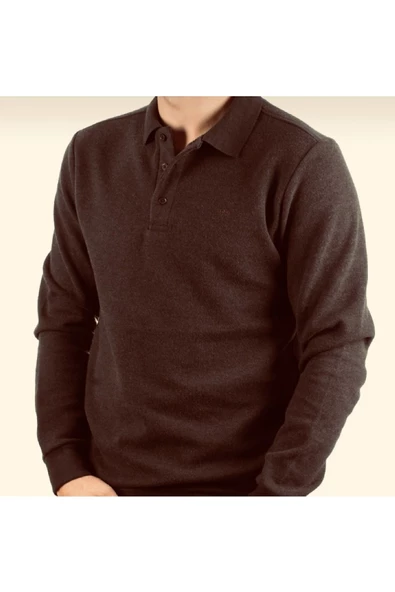 Qwerty Polo Yaka Yırtmaçlı Clasic Sweatshırt - 4