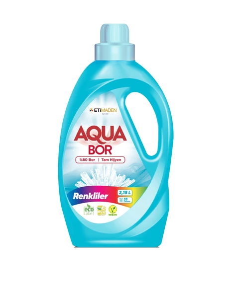 Boron Aqua Bor Sıvı Çamaşır Deterjanı  2,15 Litre 33 Yıkama Renkliler